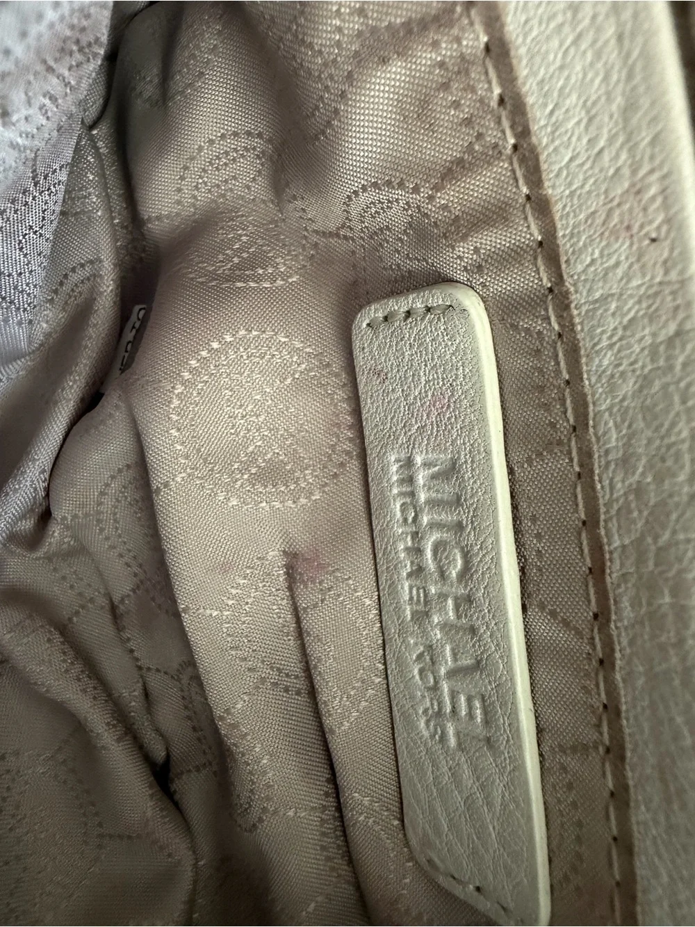 Michael Kors Charlton Small Flap Leather Crossbody Wristlet Bag Cream Off-White